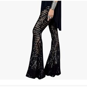 Boutique 9 Black Sequin Flare Pants